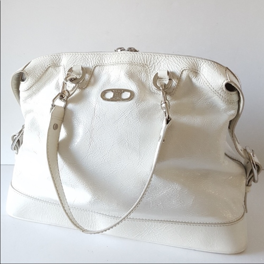 Celine Handbag white leather silver hardware